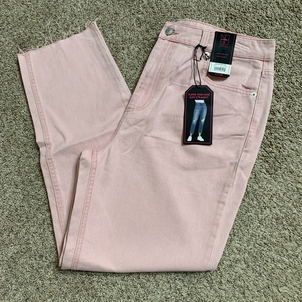 NWT! no boundaries ‘ Super High Rise-Slim Straight Size 11 Pink Junior’s Jeans